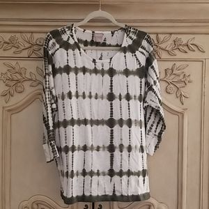 NWOT Chico's white and green tee shirt.
